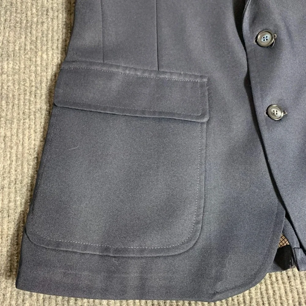 VTG‎ JC Penny Blazer Mens 38 Blue Sports Coat Business Lined Academia Luxury 80s